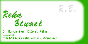 reka blumel business card