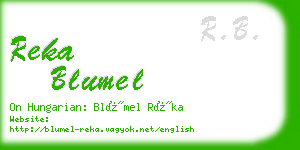 reka blumel business card